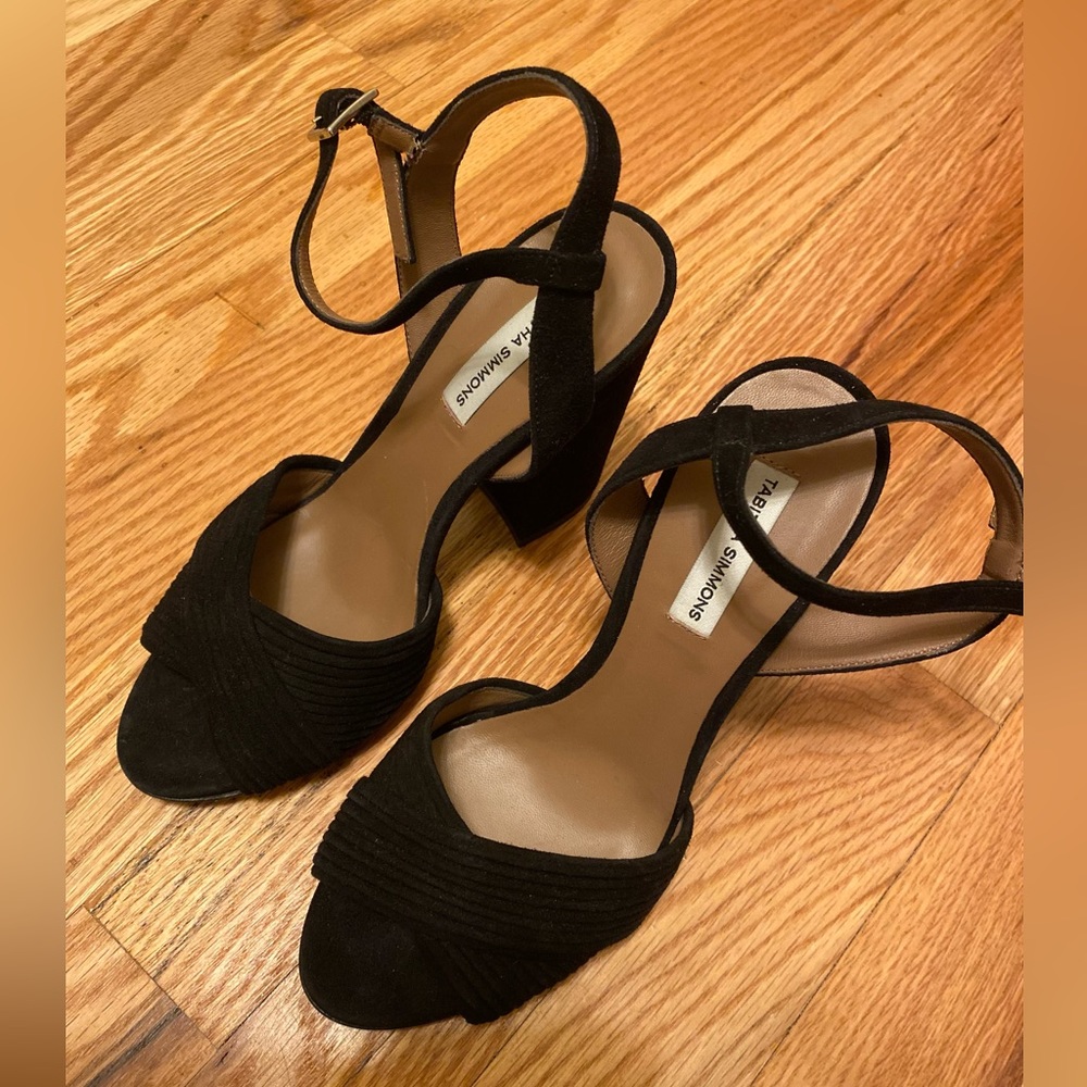 Tabitha Simmons Kali Bis Pleated Open Toe Suede Sandals